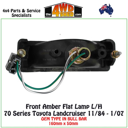 Amber Front Bullbar Lamp fit 70 Series Landcruiser Left Hand L/H 11/84-1/07 - Picture 2 of 2