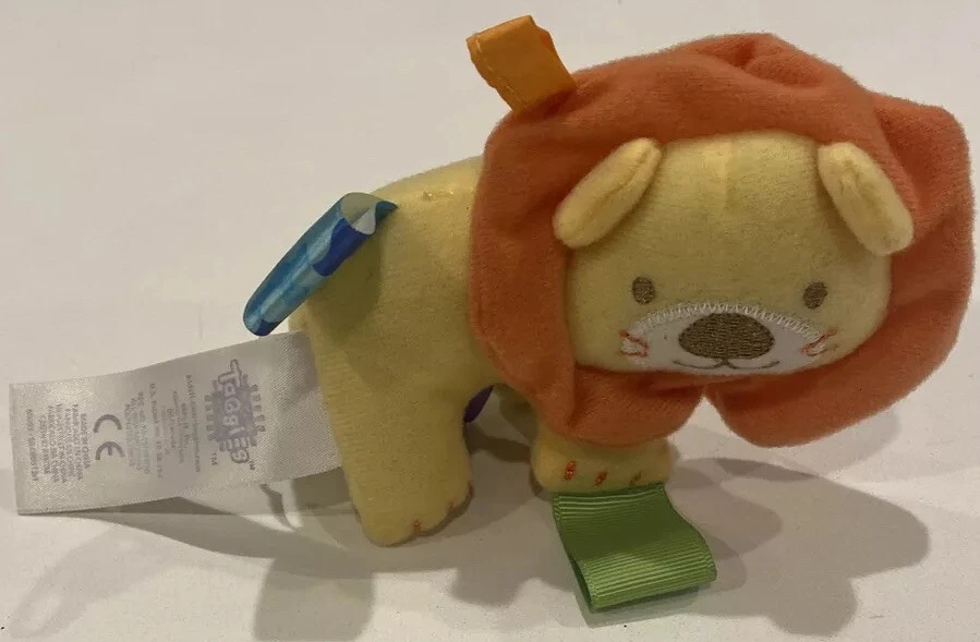 4英寸Bright Starts Taggies迷你黄色狮子填充毛绒柔软婴儿玩具 — 第 2/4 张图片