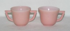 Hazel Atlas Glass Co. TWENTIETH CENTURY Little Hostess Pink Childs Creamer Sugar