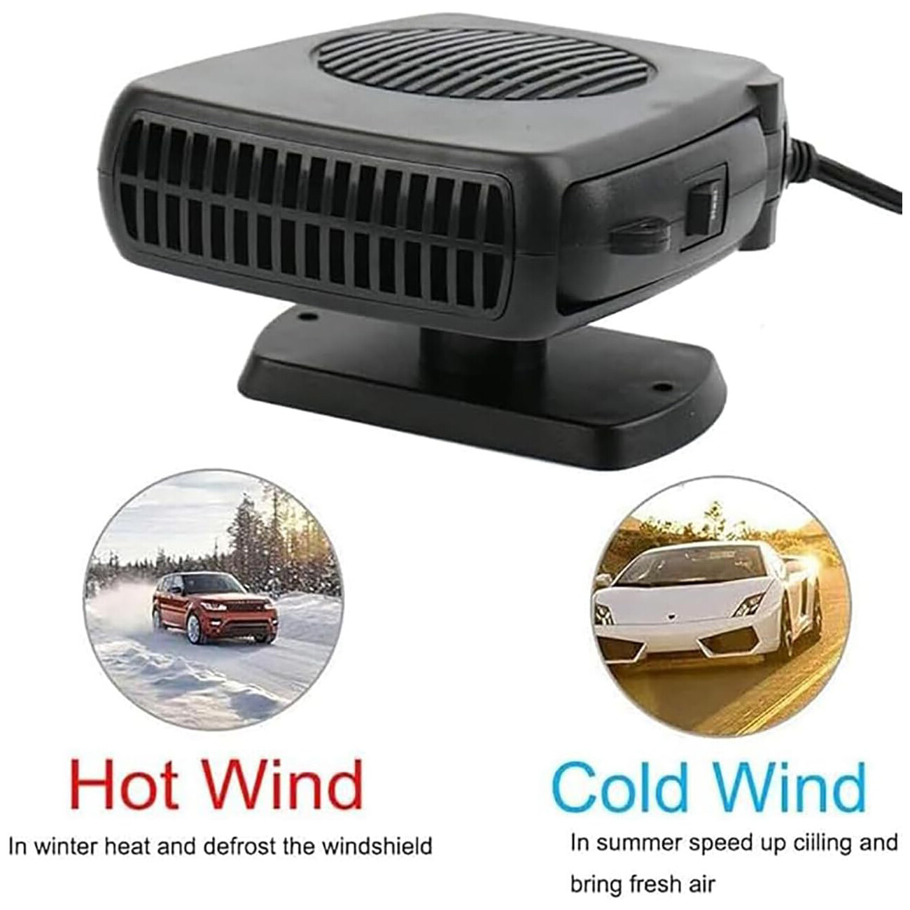 Electric Car Heater Heating Fan Defogger Portable Defroster Windshield