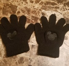 DISNEY MICKEY MOUSE Gloves Kids Boys and Girls Black Acrylic