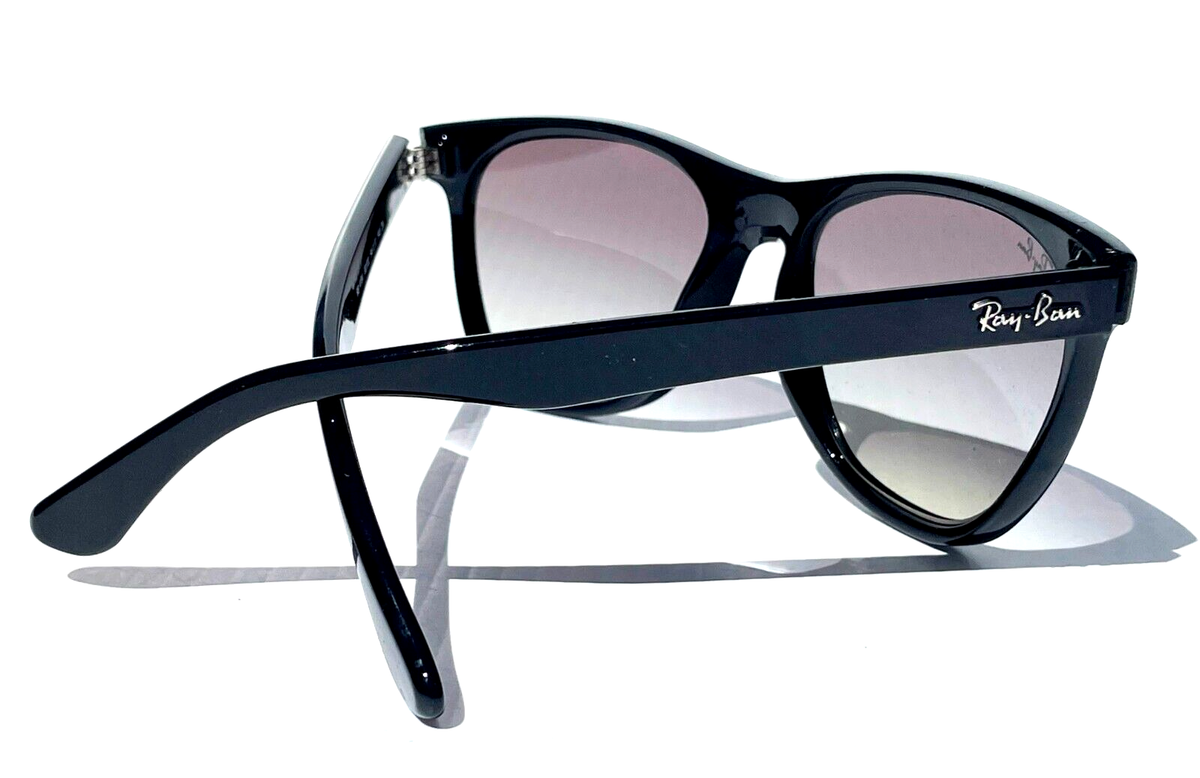 NEW Ray Ban Shiny Black GRADIENT Gray Lens Sunglass RB4184 601/32
