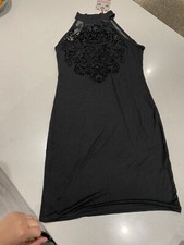 boohoo dress black 12