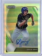 2021 Panini Prizm Draft Picks Base Auto Prizms Silver #93 Drew Gray