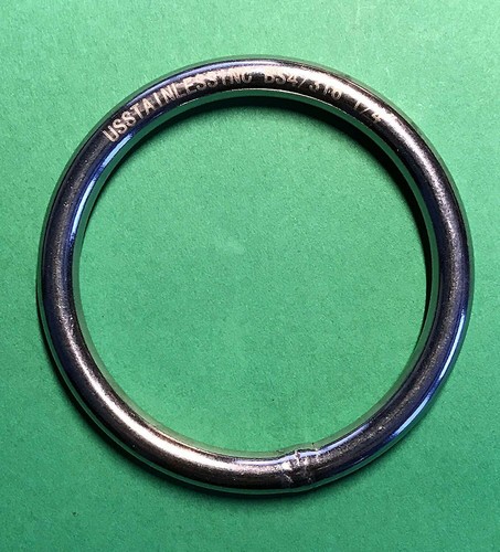 Stainless Steel 316 Round Ring Welded 6mm x 50mm (1/4" x 2") Marine Grade - Picture 2 of 6