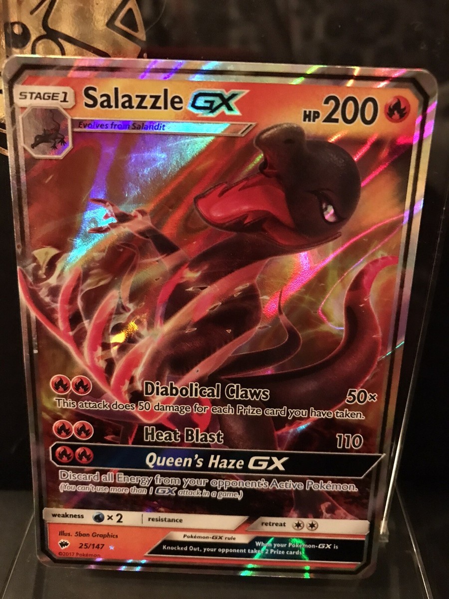 激レア!!★S.A.L. - Stressin★RARE UNDERGROUND Salazzle GX #25/147 Ultra Rare Full Art Burning Shadows Pokémon