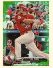 STEPHEN PISCOTTY 2017 BOWMAN CHROME GREEN REFRACTOR /99