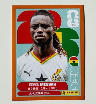 2026 Panini World Cup Sticker Gideon Mensah GHA 7 Orange Parallel Border Amazon
