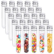 25PCS Test Tubes,40ml Clear Plastic Test Tubes with Screw Caps,25x140mm Tube ...