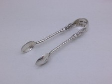 Victorian 1894 Sterling Silver William Shakespeare Sugar Tongs Hallmarked B'ham
