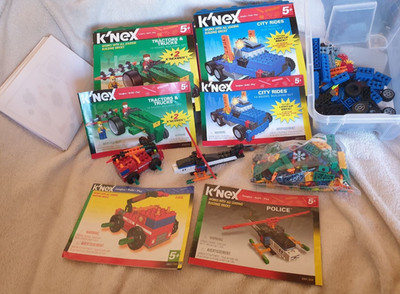 K'NEX Konstruktionsspielzeug 4 Sets verschiedene Fahrzeuge - unvollständig