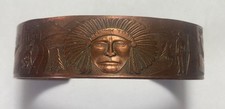 Vintage Solid Copper Mohawk Trail Story Cuff ...