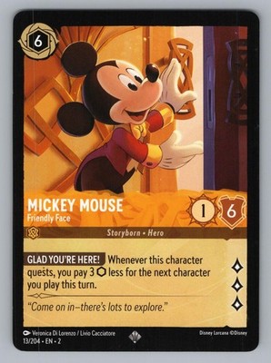 MICKEY MOUSE - FRIENDLY FACE 13/204 LORCANA NM 2 '1
