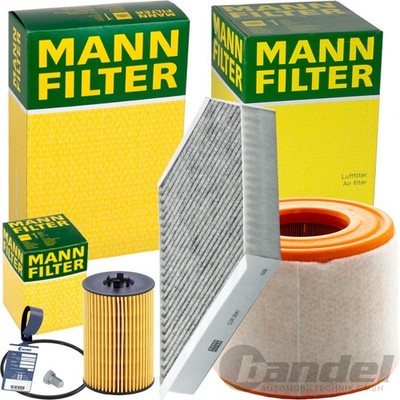 MANN FILTER INSPEKTIONSPAKET passend für 2.0 TDI 150+190 PS AUDI A6 C7 4GC 4GD