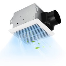 80 CFM Ceiling Mount Bathroom Exhaust Fan w/Metal Housing 4 Inches Duct White