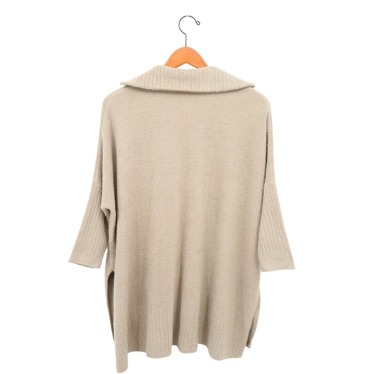 Barefoot Dreams Beige Half Zip Rolled Edge Pockets Tunic Pullover Sweater XXS/XS View 6