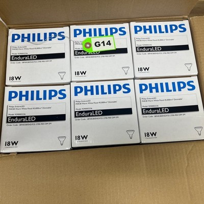 6 Bulbs Philips Endura 18W LED PAR38  White Flood Light Bulbs 25° Dimmable G14