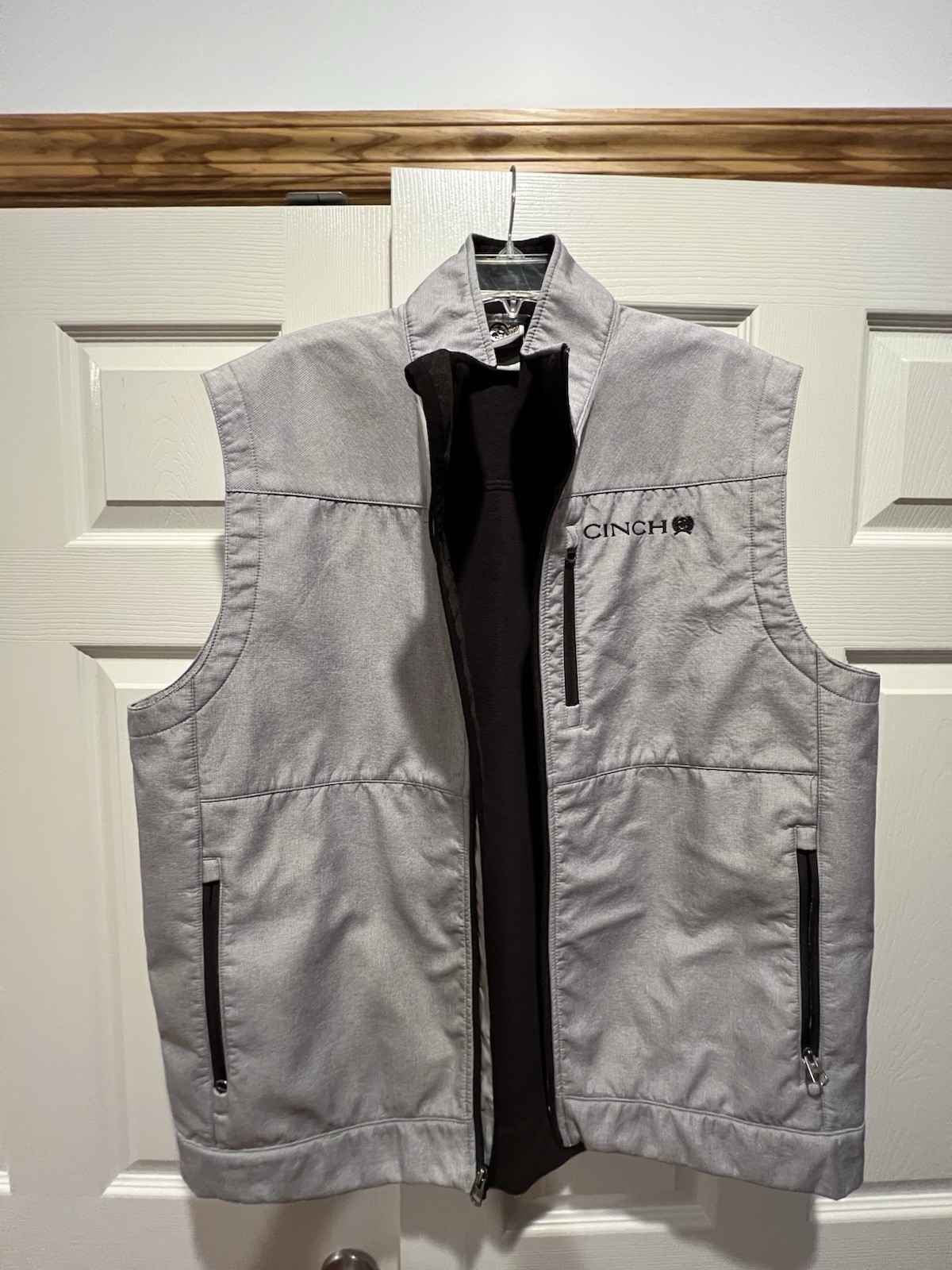Cinch Men's Vest Brown/ Tan with Fleece Lining Size Extra Large 100% Polyester