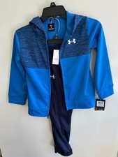 NWT Under Armour Boys 2-Piece Zip-Up Hoodie and Pants Tracksuit Set, Blue Size 6