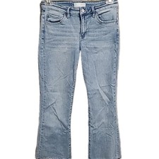 Vervet Frayed Hem Bootcut Jeans Size 29 x 26 Light Wash Mid Rise