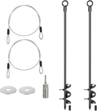 2 Pcs 30" Ground Anchors Shed Anchors Kit Heavy Duty 12mm Solid Steel, Triple-Tu