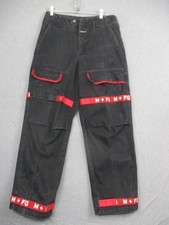 Vintage Marithe Francois Girbaud Jeans Mens 32x32 Black Strap Cargo Straight 90s