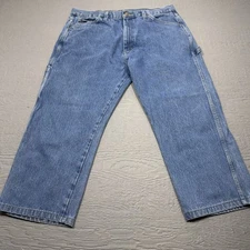 RoundHouse Jeans Mens 38X25 Blue Straight Denim Work Casual Farm