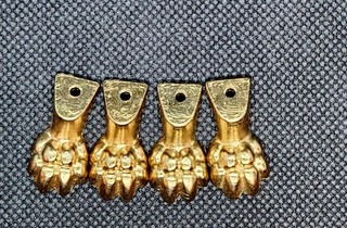 Vintage Antique Brass Lion Paw Claw Feet for Furniture Table Clock Box Set of 4