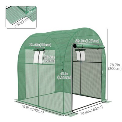 Mini Gewächshaus mit UV-Abdeckung & belüftetem Rolltor