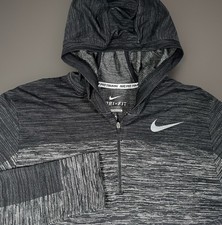 Nike Pro Training 1/4 Zip Hoodie Men L Tech Knit Lightweight Wicking Stretch-EUC