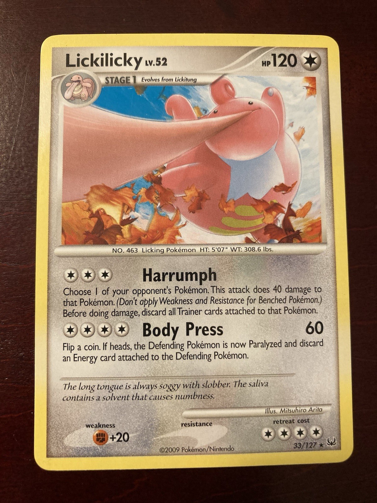Lickilicky 33/127 Platinum Base Set Regular Rare 2009 Pokemon TCG Card NM