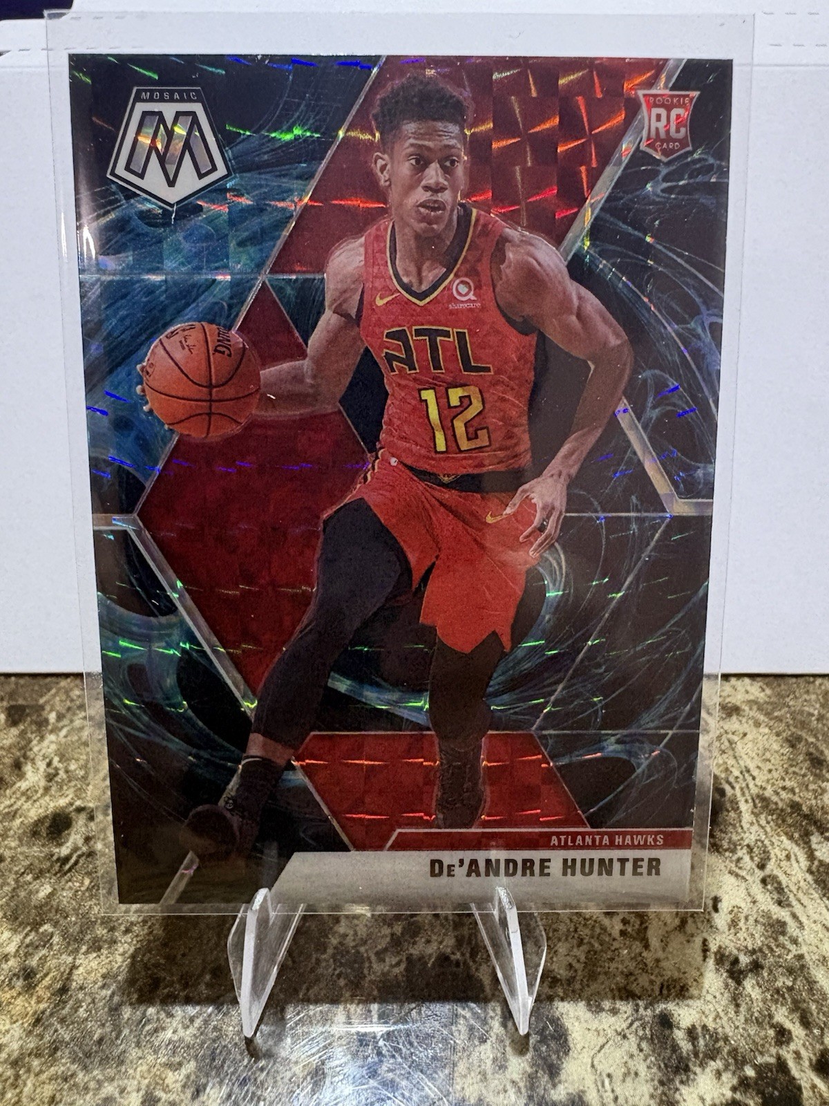 2019-20 Panini Mosaic Rookies Genesis Prizm De'Andre Hunter #239 Hawks Kings
