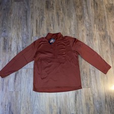 Bass Outdoor Men Regular fit Mock Neck Quarter zip Sweater Small Brown Solid