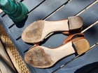 Salvatore Ferragamo Brown Leather Slingback Sandals Logo Women's 9.5 — photo 2