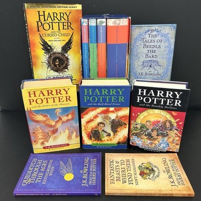 Harry Potter Hardback Book Bundle 1-7 + Extras Bloomsbury Wizards Fantasy