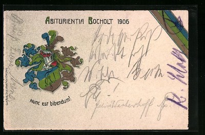 Präge-AK Bocholt, Abiturientia 1906, Nunc est bibendum!, Studentenwappen 1906 