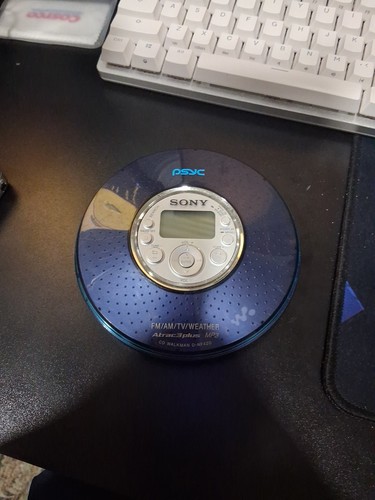 Sony D-NF420 Psyc Walkman Portable CD Player MP3 FM AM TV Weather Blue Working