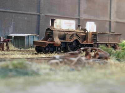 Spur O Lokomotive: Schrottplatz Stirling Single, stark verrostet. Ref K7