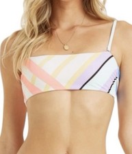 Billabong Women's M Break A Dawn Striped Tube Bandeau Bikini Top BNWT