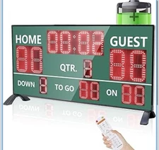 LED Wireless Football Scoreboard, Electronic Scoreboard with Remote