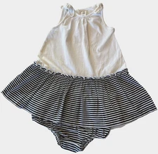 TUCKER + TATE GIRLS Knit & Woven Bow Tank Ruffle Hem Summer Dress 24M NORDSTROM