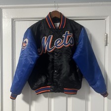 Vtg Starter New York Mets MLB Satin Jacket Sz M Youth Varsity Stitched Baseball