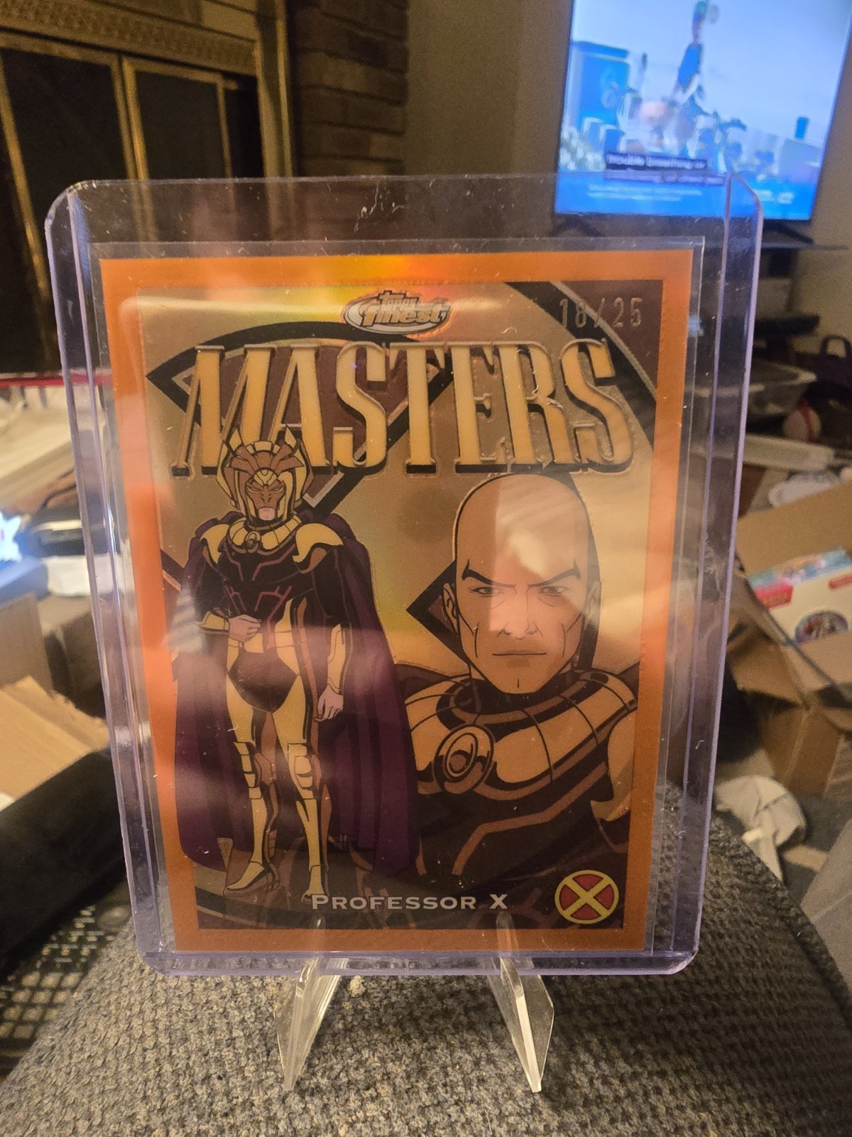 Topps Finest: 2025 X-Men '97 Rare Orange Refractor - Professor X [18/25] #84