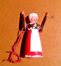 WHW Kasperlefigur Gretel Holz Figur Winterhilfswerk 1941 Komplett