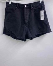 Pacsun Womens Black Cotton Vintage High Rise Denim Cut-Off Shorts Size 27