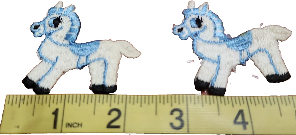 White and Blue Pony Horse Sew On Patches Baby Cowboy Baby Shower Sewing Crafts - Image 3 of 4