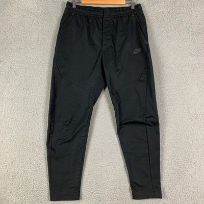 Nike Tech Essentials Woven Unlined Track Pants Mens Medium Black Tapered Joggers