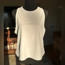 Jockey White Ribbed Crewneck Tank Size XL