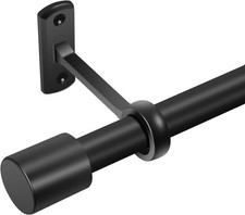 Curtain Rods for Windows 66 to 120 Inches, Adjustable 1 Inch Black Curtain Rod f