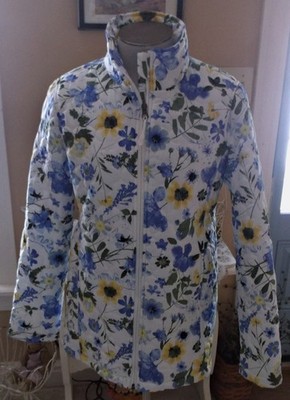 Coldwater Creek Zip Up Spring Floral Jacket With Pockets Size Small